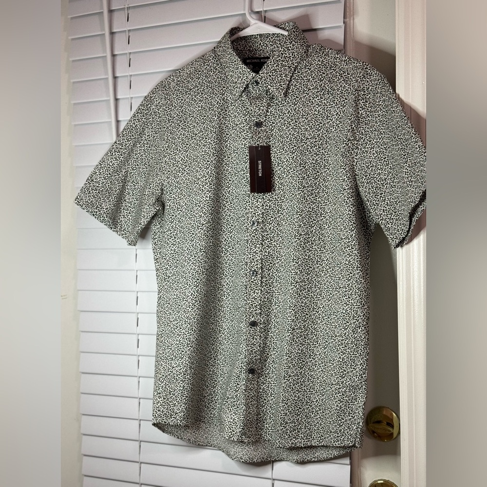 Michael Kors Mens Shirt Classic Fit Button Down MEDIUM